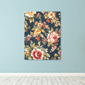 Italiaans Exquise Mooie Bloemenpatroon Canvas Afdruk (Insitu (Houten vloer))