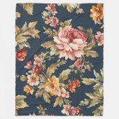 Italiaans Exquise Mooie Bloemenpatroon Fleece Deken (Voorkant)