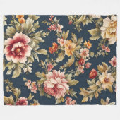 Italiaans Exquise Mooie Bloemenpatroon Fleece Deken (Voorkant (Horizontaal))
