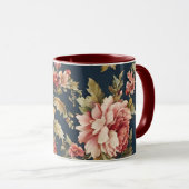 Italiaans Exquise Mooie Bloemenpatroon Mok (Voorkant rechts)