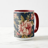 Italiaans Exquise Mooie Bloemenpatroon Mok (Voorkant rechts)