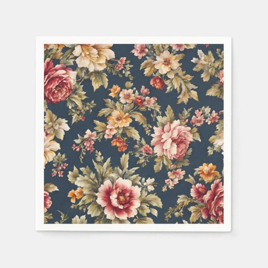 Italiaans Exquise Mooie Bloemenpatroon Servet (Voorkant)