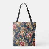 Italiaans Exquise Mooie Bloemenpatroon Tote Bag (Achterkant)