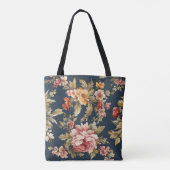 Italiaans Exquise Mooie Bloemenpatroon Tote Bag (Achterkant)