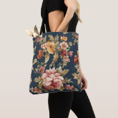 Italiaans Exquise Mooie Bloemenpatroon Tote Bag (Dichtbij)