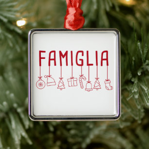 Italiaans Famiglia - kerstfeest voor de familie Metalen Ornament