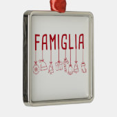 Italiaans Famiglia - kerstfeest voor de familie Metalen Ornament (Rechts)