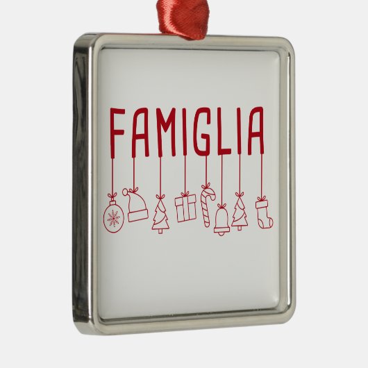 Italiaans Famiglia - kerstfeest voor de familie Metalen Ornament (Rechts)