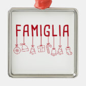 Italiaans Famiglia - kerstfeest voor de familie Metalen Ornament (Voorkant)