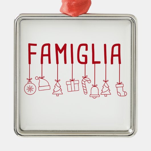 Italiaans Famiglia - kerstfeest voor de familie Metalen Ornament (Voorkant)