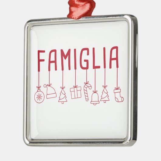 Italiaans Famiglia - kerstfeest voor de familie Metalen Ornament (Links)