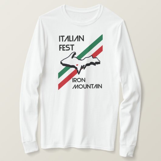 Italiaans Fest Iron Mountain Michigan vlag T-shirt (Design voorkant)