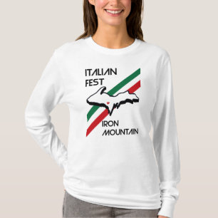 Italiaans Fest Iron Mountain Michigan vlag T-shirt