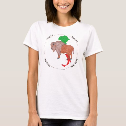 Italiaans Festival Standing Buffalo Long Hoeve T-shirt (Voorkant)