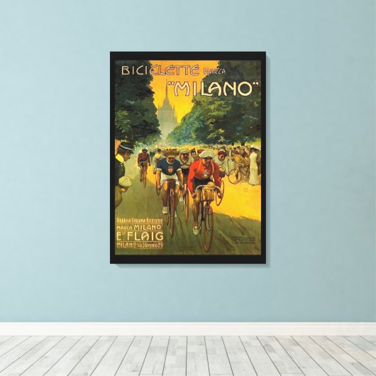 Italiaans fietsadvertentie Canvas Afdruk (Insitu (Houten vloer))