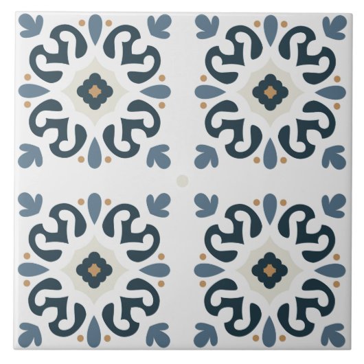 Italiaans fijn kunstwerk Azulejos mediterraan blau Tegeltje (Voorkant)