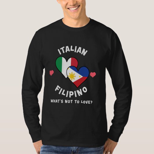 Italiaans Filipijns Wat is er niet om van hartvlag T-shirt (Voorkant)