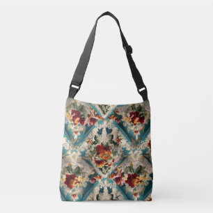 Italiaans floraal damast grillig patroon crossbody tas