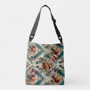 Italiaans floraal damast grillig patroon crossbody tas
