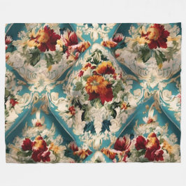 Italiaans floraal damast grillig patroon fleece deken