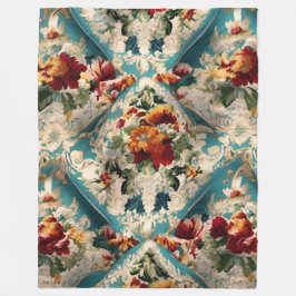 Italiaans floraal damast grillig patroon fleece deken
