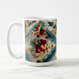 Italiaans floraal damast grillig patroon koffiemok