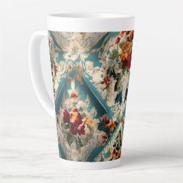 Italiaans floraal damast grillig patroon latte mok
