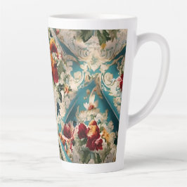 Italiaans floraal damast grillig patroon latte mok