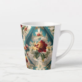 Italiaans floraal damast grillig patroon latte mok