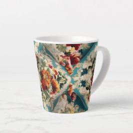 Italiaans floraal damast grillig patroon latte mok