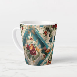Italiaans floraal damast grillig patroon latte mok