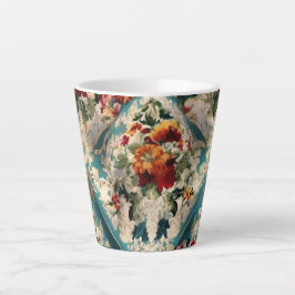 Italiaans floraal damast grillig patroon latte mok