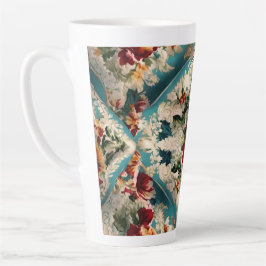 Italiaans floraal damast grillig patroon latte mok