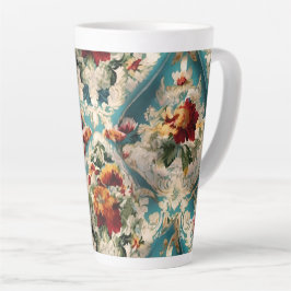 Italiaans floraal damast grillig patroon latte mok