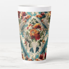 Italiaans floraal damast grillig patroon latte mok