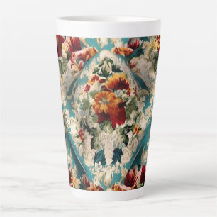 Italiaans floraal damast grillig patroon latte mok