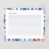 Italiaans Floral Vrijgezellenfeest Recept Kaart (Achterkant)