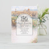 Italiaans Florence Dat's Amore Bruiloftsfeest Kaart (Staand voorkant)