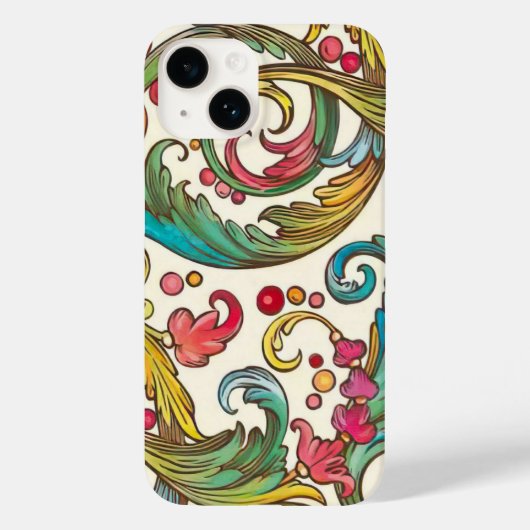 Italiaans Florentijns bloeipatroon Case-Mate iPhone Case (Achterkant)
