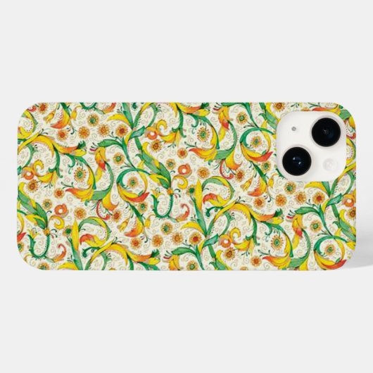 Italiaans Florentijns bloeipatroon Case-Mate iPhone Case (Achterkant (horizontaal))