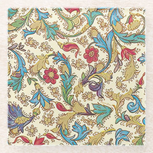 Italiaans Florentijns bloeipatroon Glazen Onderzetter (Voorkant)