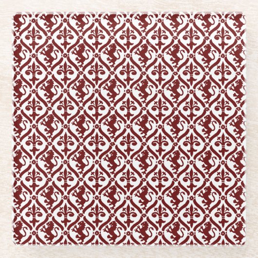 Italiaans Florentijns bloeipatroon Glazen Onderzetter (Voorkant)