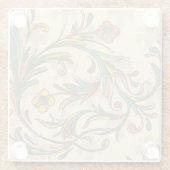 Italiaans Florentijns bloeipatroon Glazen Onderzetter (Achterkant)