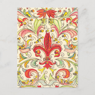 Italiaans Florentijns Fleur de Lis patroon Briefkaart