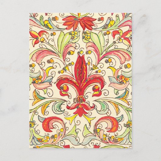 Italiaans Florentijns Fleur de Lis patroon Briefkaart (Voorkant)