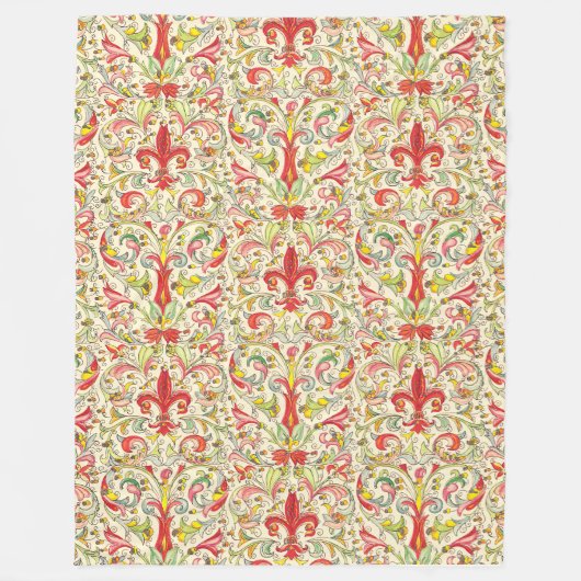Italiaans Florentijns Fleur de Lis patroon Fleece Deken (Voorkant)