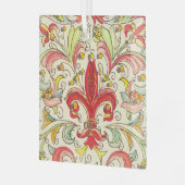 Italiaans Florentijns Fleur de Lis patroon Glas Ornament (Voorkant links)