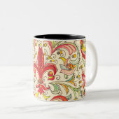 Italiaans Florentijns Fleur de Lis patroon Tweekleurige Koffiemok (Voorkant rechts)
