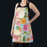 Italiaans Frans persoonlijk gekleurd Schort<br><div class="desc">Een mooie schort met een handgeïllustreerd patroon in La Dolce Vita-thema</div>