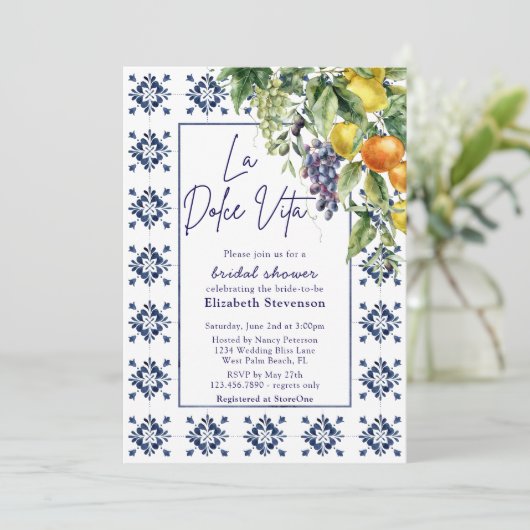 Italiaans fruit Tegels La Dolce Vita Vrijgezellenf Kaart (Staand voorkant)